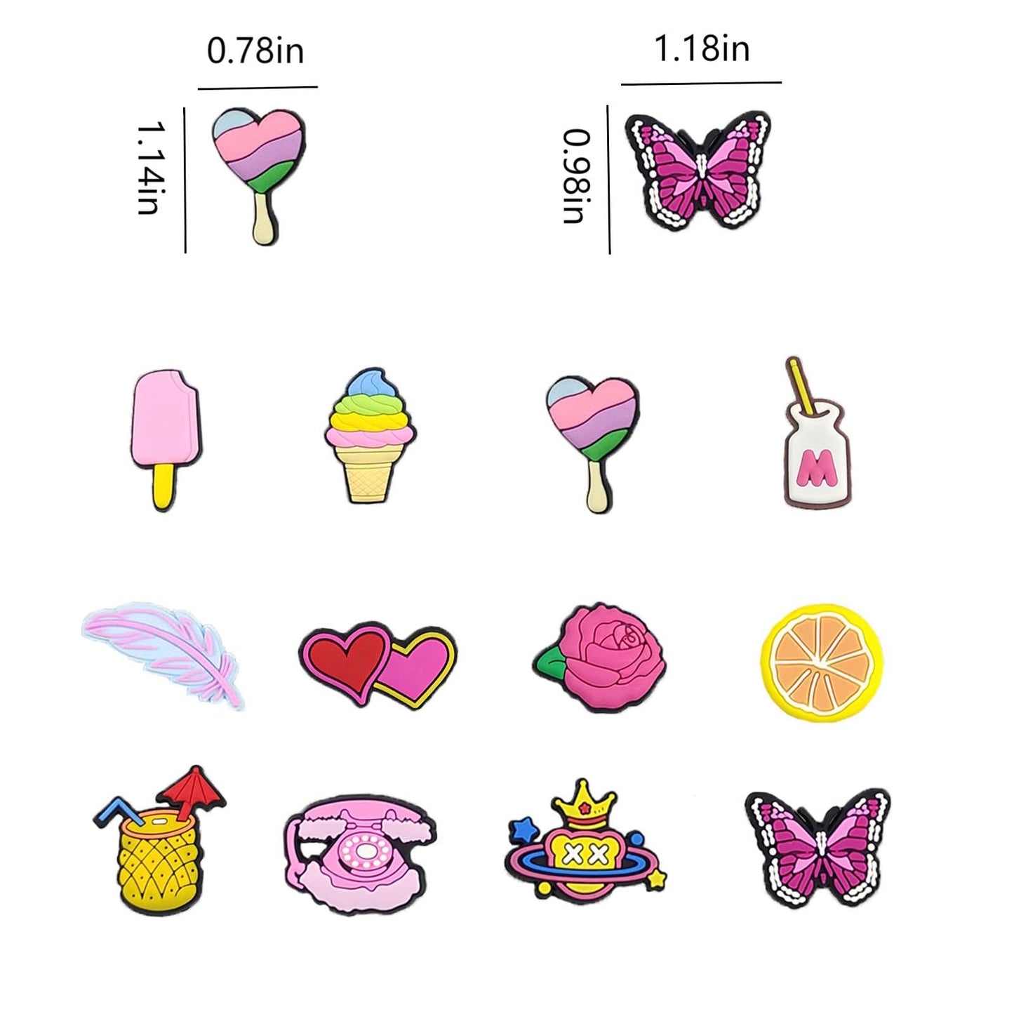 XQUESTION 35,50,100Pcs Random Shoe Charms for Girls Cartoon Cute PVC Shoes Accessories Charms,Lovely Charms Pack for Kids,Kawaii Pink Charms Shoe Decorations & Bracelet Wristband Party Gifts