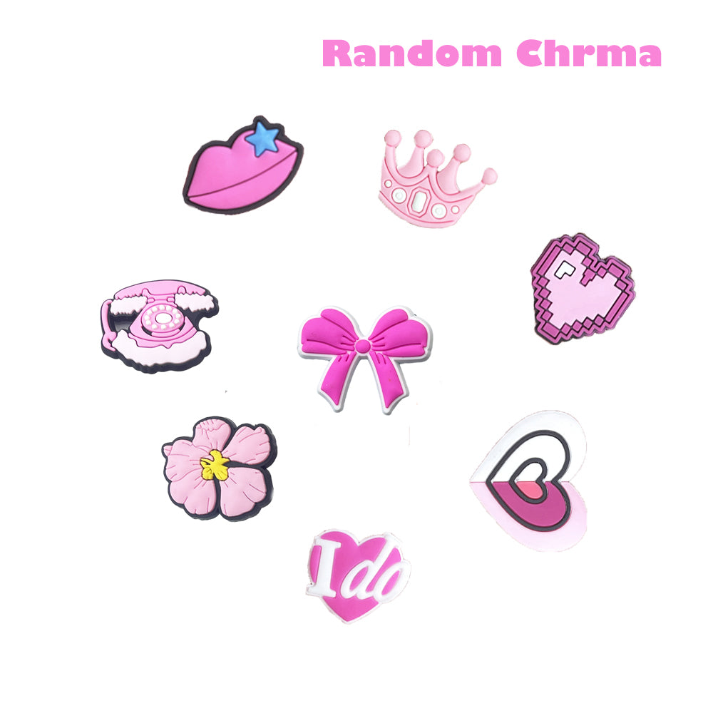 XQUESTION 35,50,100Pcs Random Shoe Charms for Girls Cartoon Cute PVC Shoes Accessories Charms,Lovely Charms Pack for Kids,Kawaii Pink Charms Shoe Decorations & Bracelet Wristband Party Gifts