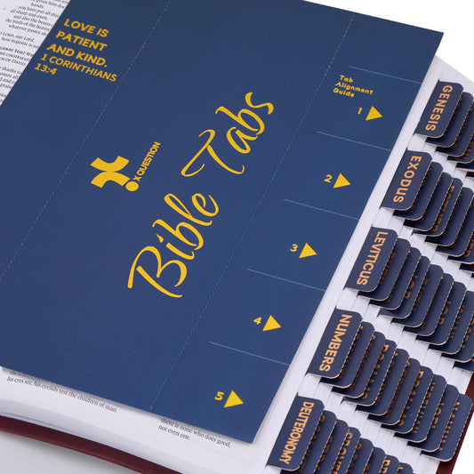 Navy Blue Gold Foil Lettering Bible Tabs, Bible Index Tabs with Gilded Cover,75 Tabs Bible Study Supplies,Tabs with Chapter Titles and Summaries,Waterproof Laminated Tabs (Navy Blue)