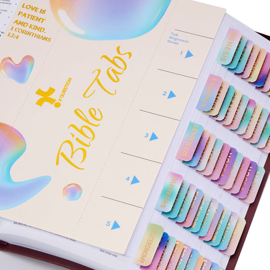 Rainbow Gold Foil Lettering Bible Tabs,Gradient Color Bible Index Tabs with Gilded Cover,75 Tabs Bible Study Supplies,Tabs with Chapter Titles and Summaries,Waterproof Laminated Tabs (Rainbow)